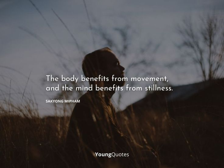 The body benefits from movement, and the mind benefits from stillness. — Sakyong Mipham