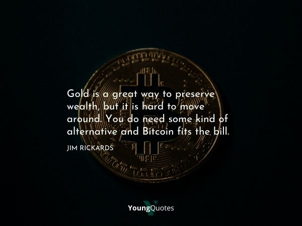Gold is a great way to preserve wealth, but it is hard to move around. You do need some kind of alternative and Bitcoin fits the bill. – Jim Rickards