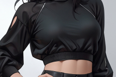 Default_a_close_up_of_a_woman_in_a_black_top_and_leather_short_3-1