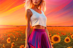 woman-in-a-short-skirt-and-a-crop-top-posing-in-a-field